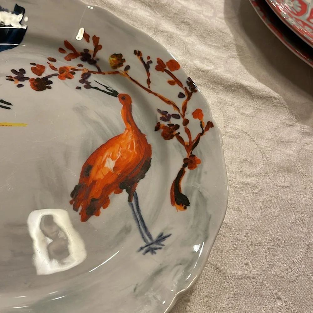Anthropologie  Plate with Birds Design
